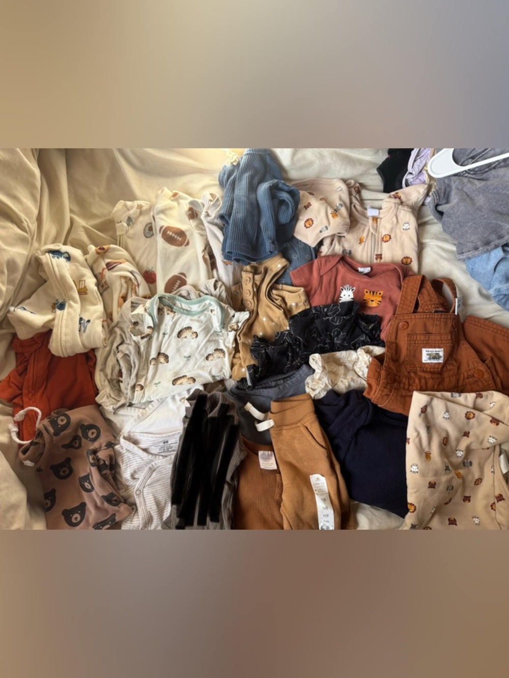 NB-6m Neutral & Rust Baby Boy One-Piece Mix Bundle